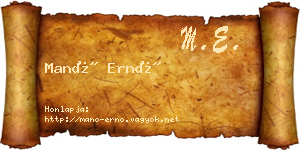 Manó Ernő névjegykártya