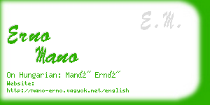 erno mano business card